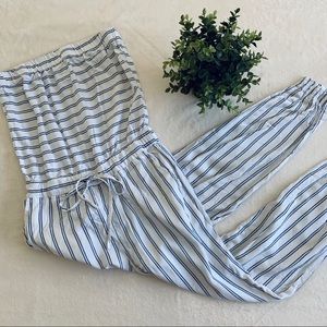Life In Progress •Strapless Striped Jumpsuit